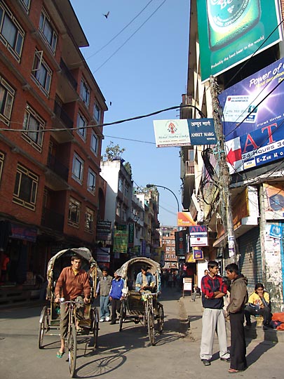 Rickshaws, at Tridevi Marg road, 2004