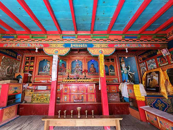 The teachings hall in Milarepa meditation cave, Burji village 2022