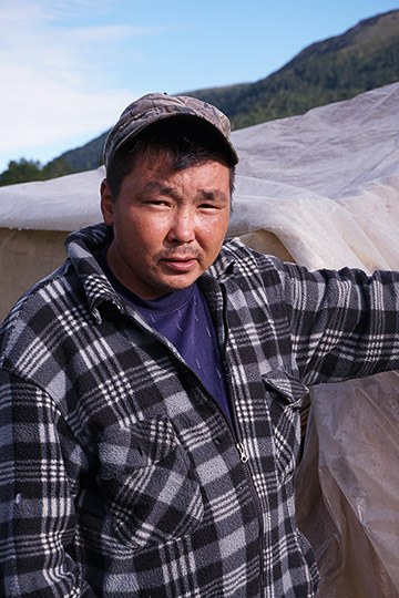 An Even Nomadic raindeer herder in the summer camp, Esso Region 2016