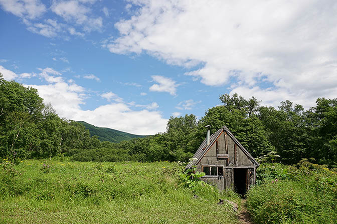 A wooden lodge in Talovsky camp, Nalichevo Valley 2016