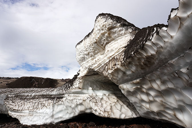 An ice cave at the foot of Mutnovski Volcano, 2016