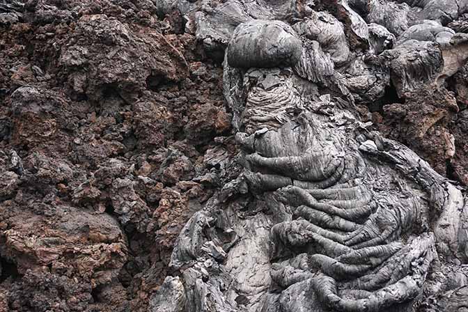 Hardened lava flows formed at the eruption of Tolbachic Volcano on 2012-2013, 2016