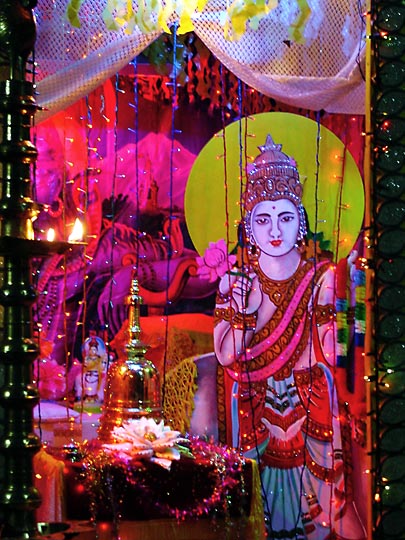 A decorated colorful temple on the way to Adam's peak, 2002