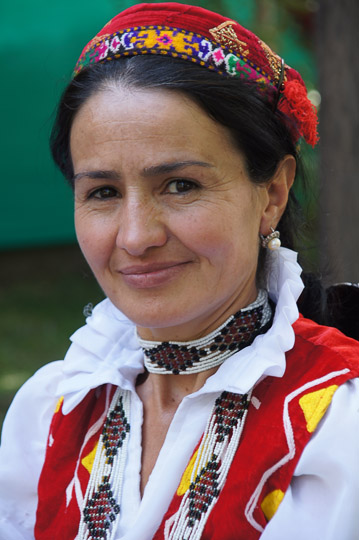 Woman in traditional Pamiri attire, Khorog 2013
