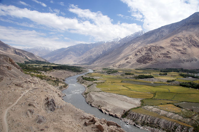 The Wakhan Corridor as seen from the remains of the ancient fortress of Khaakha Kala in Namadgut Bolo, 2013