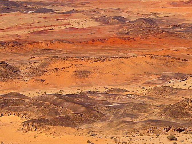 Colorful sand formations in the Ardon valley, the Ramon Makhtesh, the Negev, Israel 2002