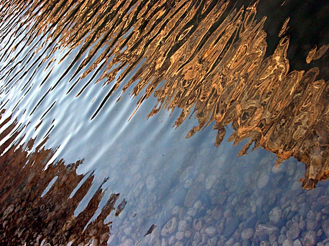 A reflection in canyon water near Fethiye, Turkey 2001
