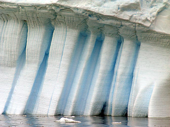 Striped Icebergs (pillars) in Cumberland East Bay, South Georgia Islands 2004