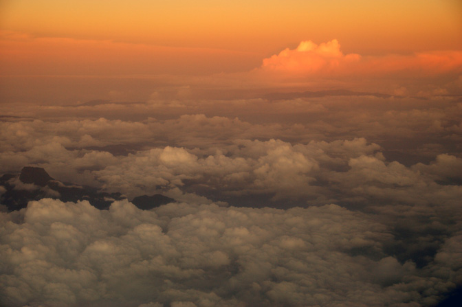 Aerial view of sunset, Papua New Guinea 2009
