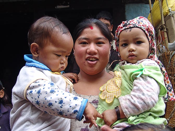 Carrying the Young in Jiri, along the Khumbu Trail to the Everest, Nepal 2004