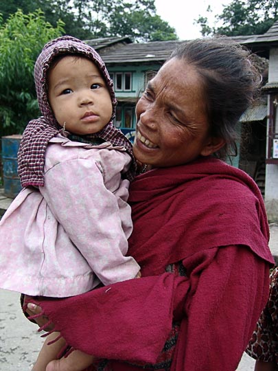 Carrying the Young in Jiri, along the Khumbu Trail to the Everest, Nepal 2004