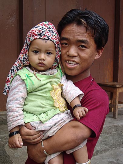 Carrying the Young in Jiri, along the Khumbu Trail to the Everest, Nepal 2004