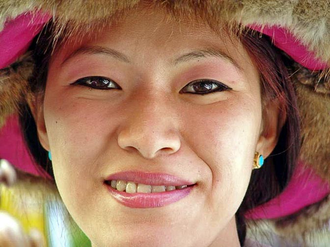 A Tibetan dancer at The Dalai Lama birthday ceremony, in the Temple in McLeod Ganj, Dharamsala, India 2004