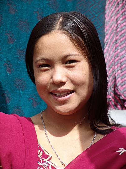 A young lady in Jiri, along the Khumbu Trail to the Everest, Nepal 2004