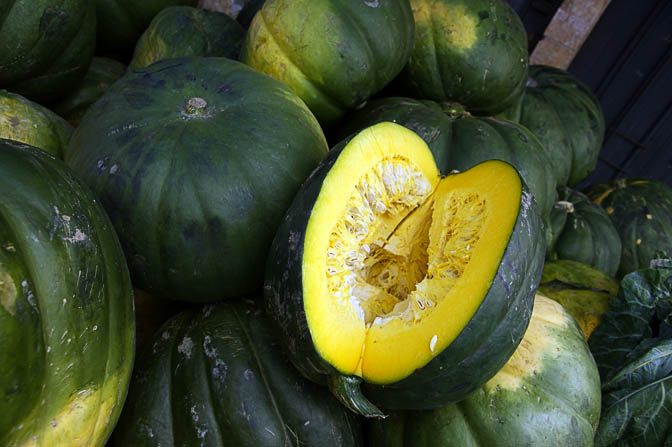 Green Pumpkins in Huaraz market, Peru 2008