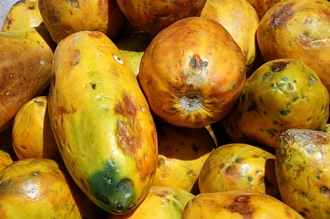 Papayas in Cusco market, Peru 2008