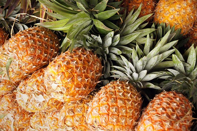 Pineapples in Hsipaw train station, Myanmar 2016