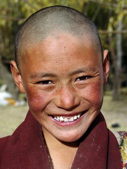 A young Tibetan boy in the Samyai Monastery, Tibet, China 2004
