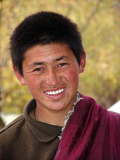 A Tibetan young boy in Samyai Monastery, Tibet, China 2004