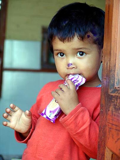 A Tibetan boy in the Tibetan Children Village in McLeod Ganj, Dharamsala, India 2004