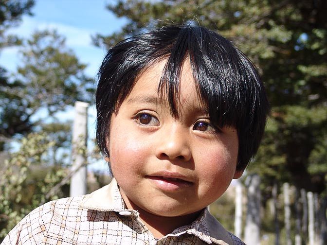 ילד אינדיאני מקהילת אאוקפן באטראוקו, פטגוניה, ארגנטינה 2004