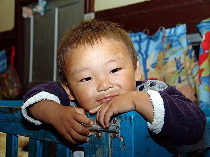 A Tibetan baby in the Tibetan Children Village in McLeod Ganj, Dharamsala, India 2004