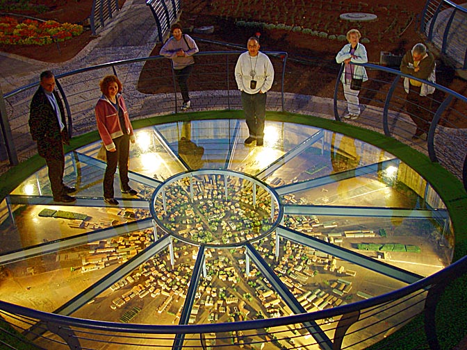 The model of Nahalal (the Moshav) at night, Mini Israel in Latroon, Israel 2003