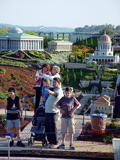 The model of the Baha'i Shrine in Haifa, Mini Israel in Latroon, Israel 2003