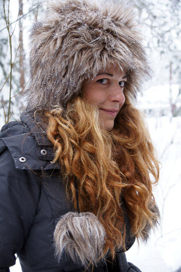 A Portuguese tourist in Ranua Wildlife Park, Finland 2012