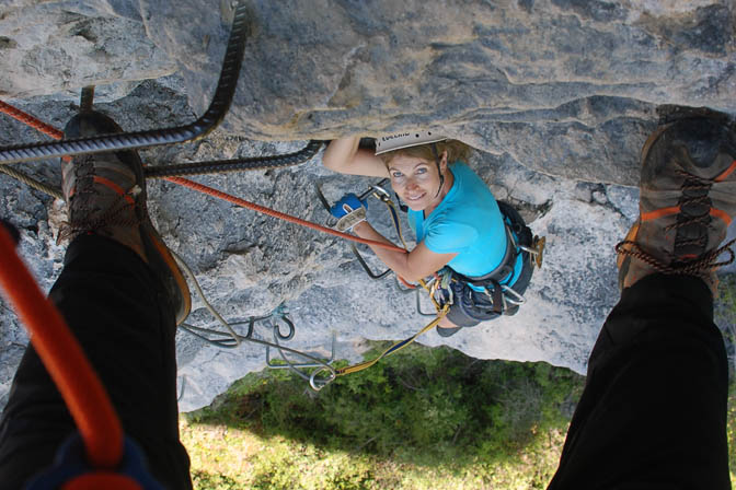 I climb Via Ferrata in Peille cliffs, France 2011 (photographed by Kobi Ben Hamo)