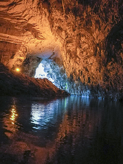 Inside Melissani Stalactite Cave, Kefalonia Island 2017