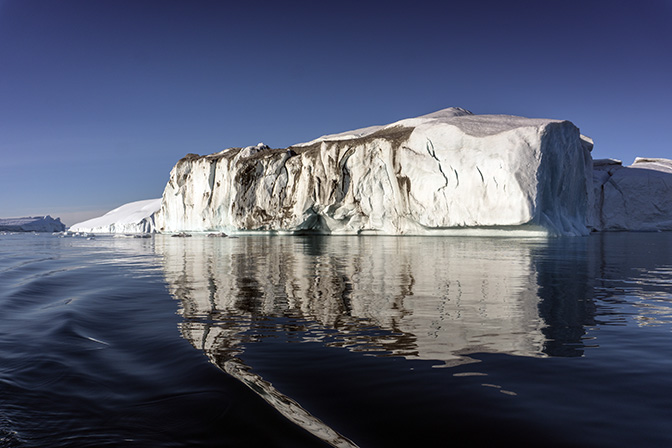 Illuminated iceberg after sunrise, 2017