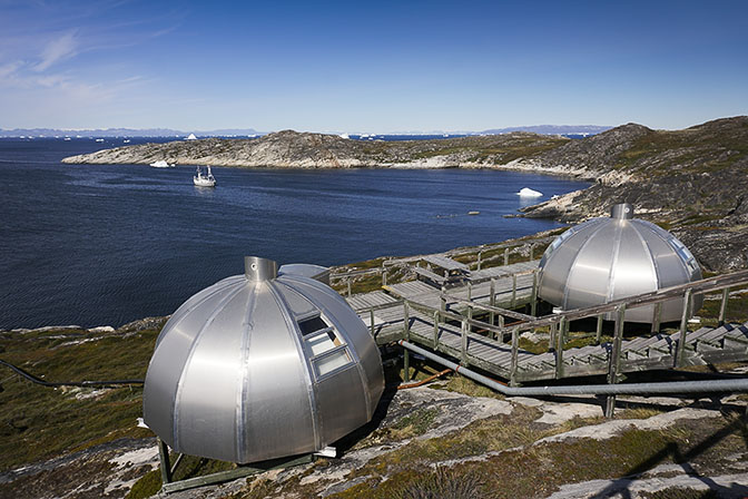 Igloo-shaped accommodations at the Arctic Hotel, 2017