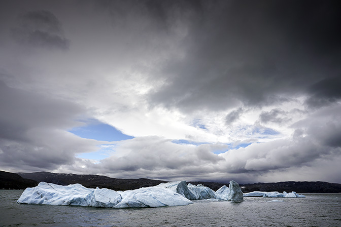 Floating iceberg and cloudy sky, 2017