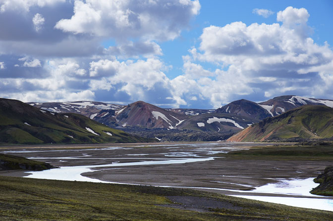 Colored glacier-capped mountains, 2012