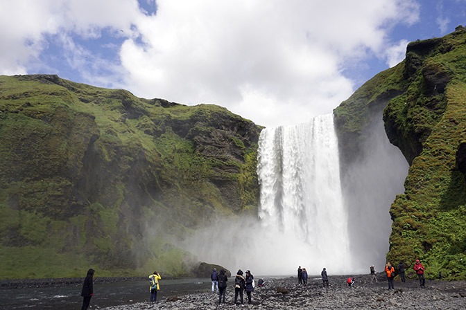 Skogafoss waterfall, near the town of Skogar, 2017