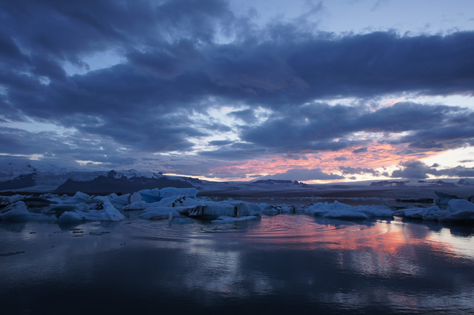 Sunset at Jokulsarlon glacial lagoon, 2012