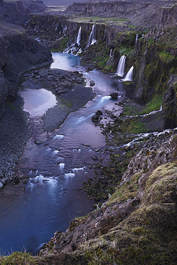 Lekafossar Falls at Sigalda Canyon