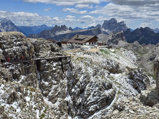 Rifugio Lagazuoi mountain hut at 2,752m altitude, 2025