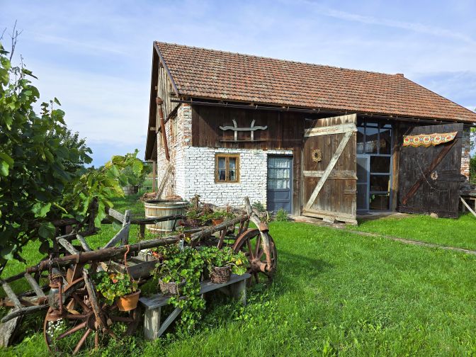 The barn converted into a guest room on Meda's farm, Domanesti 2025