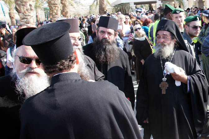 Bishops and priests talk, the Baptismal Site Qasir alYahud 2012