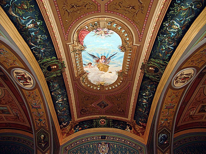 The decorated ceiling of the Salon, in the Austrian Hospice of the Holy Family, The Old City 2006