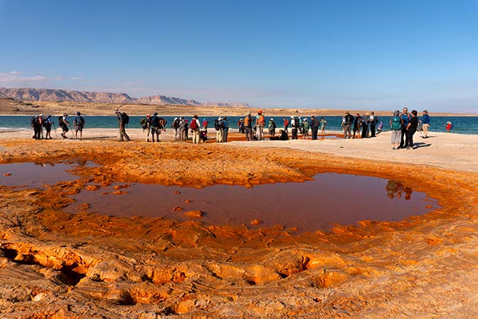 The Dead Sea drying up in Tse'elim Bay, 2021