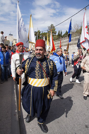 The Kavass in the Catholic and Protestant procession, Mount of Olives  2012