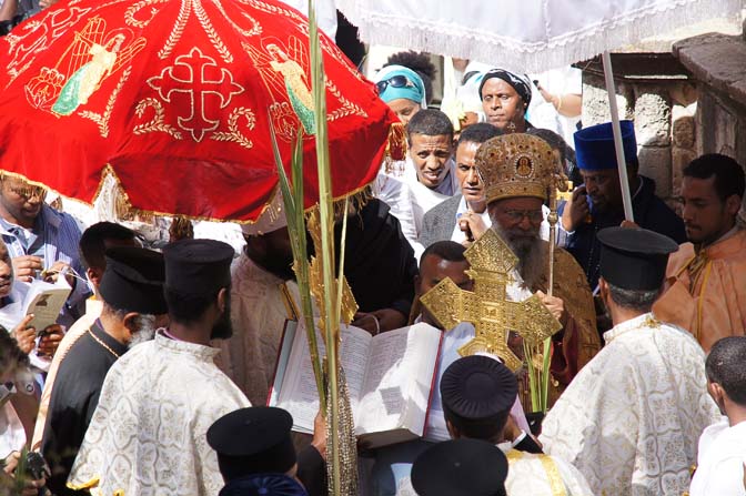 The Ethiopian Orthodox ceremony in Deir al Sultan, on the roof of the Chapel of St. Helena of the Holy Sepulcher, Jerusalem 2012