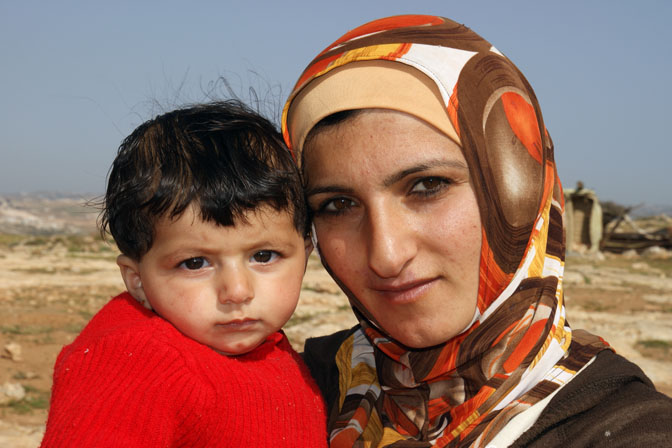 Wadha  and her son, Palestinians, Wadi Ghesh 2011