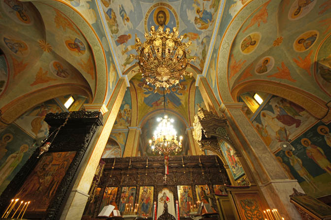 The iconostasis inside The Greek-Orthodox Church of the Annunciation (The Church of St. Gabriel), Nazareth 2013