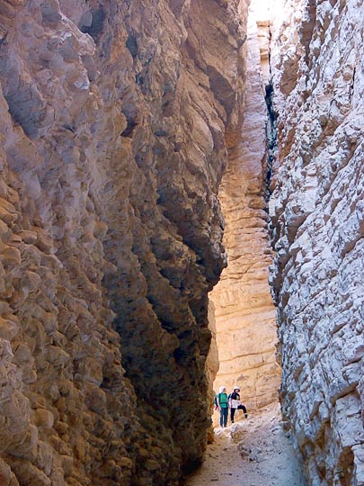 A narrow crack in the rocks in Eve Creek, 2001