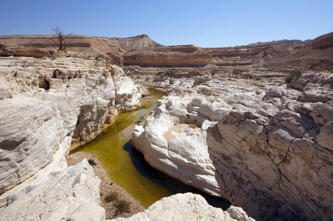 Marble water pools in bright and smooth limestone, Tzin Creek 2010