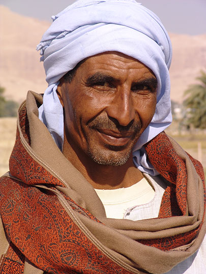 A local man by the Colossi of Memnon, the Theban Necropolis 2006